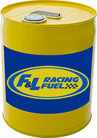 Yellow fuel drum with a blue label featuring 
