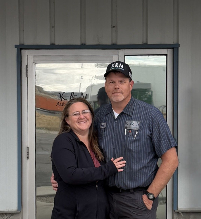 Owners in Front of the Shop | K & N Automotive Inc.