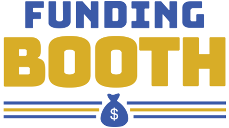 Funding Booth logo with blue and gold text and a dollar sign icon