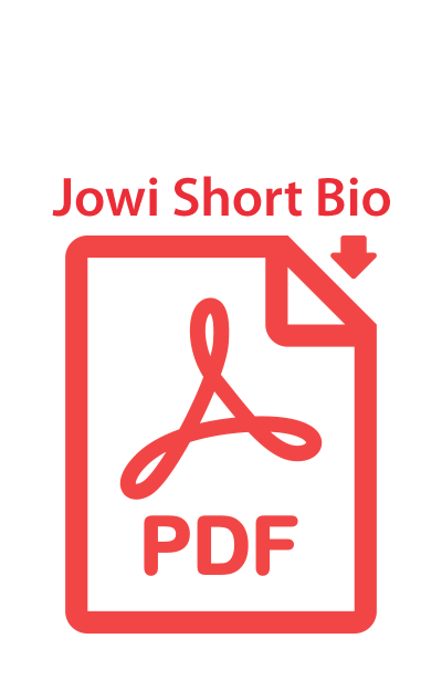 Red PDF document icon with “Jowi Short Bio” text and a downward arrow in the top right