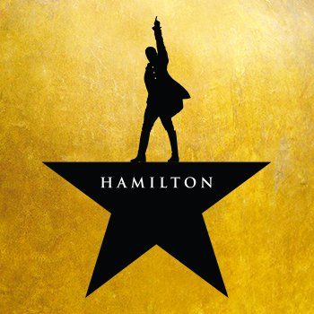 Hamilton logo: black star with silhouetted figure on a gold background
