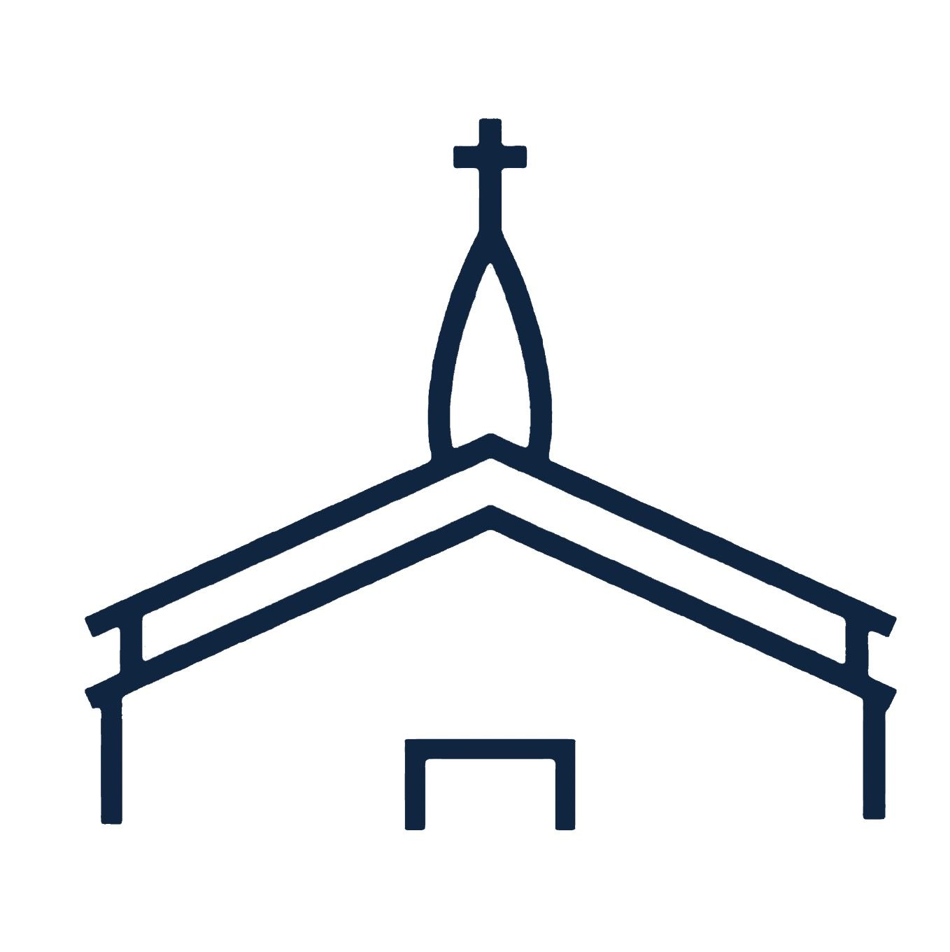 A church with a cross on top of it.