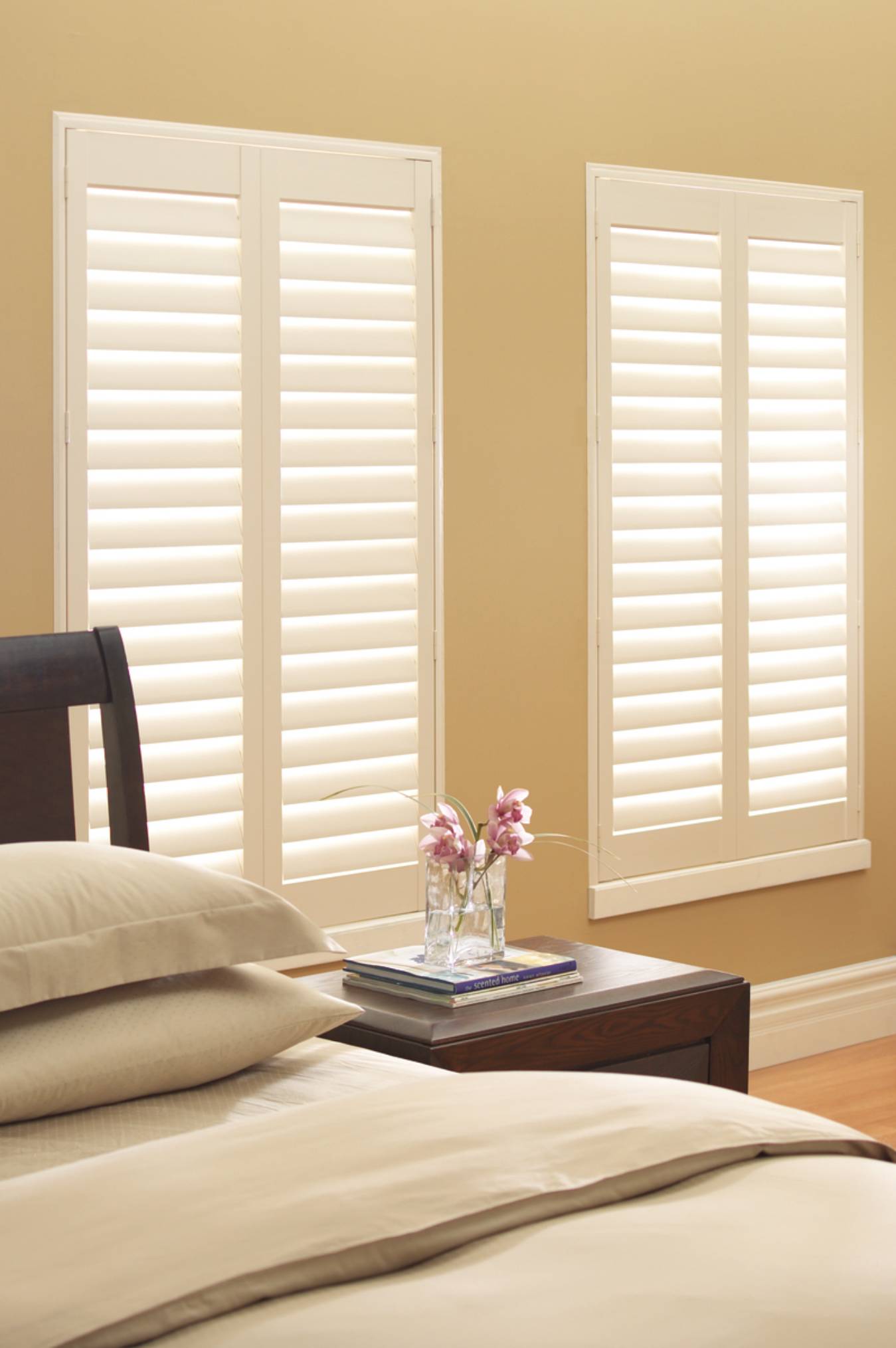 Palm Beach™ Polysatin™ Shutters San Diego, California (CA) interior shutters make great child-safe window treatments
