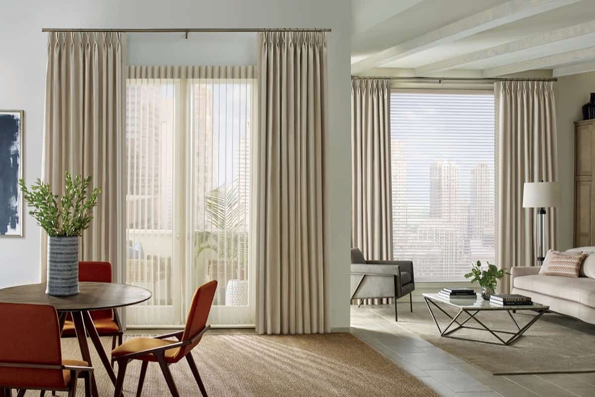 Hunter Douglas Design Studio™ Side Panels and Drapery on windows near San Diego, California (CA)