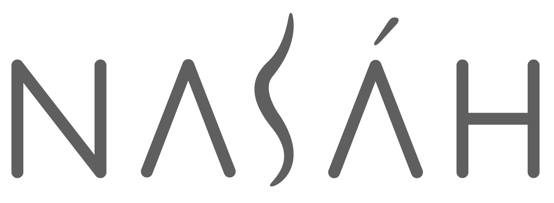 Logotipo gris estilizado que forma la palabra “NASH” sobre un fondo blanco.
