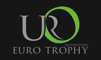 A logo for euro trophy motorsports on a black background