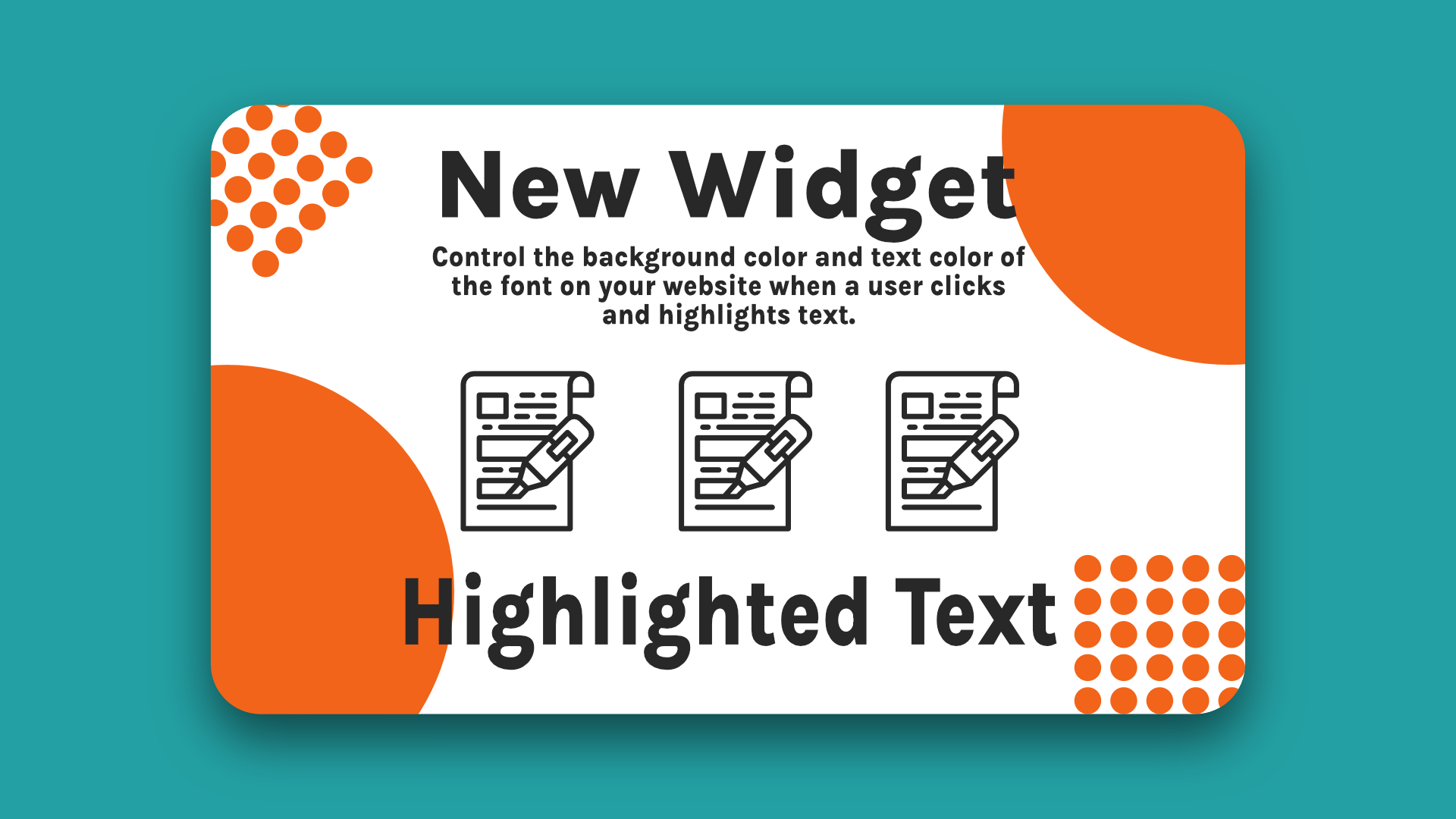 A card with a new widget highlighted text on it.