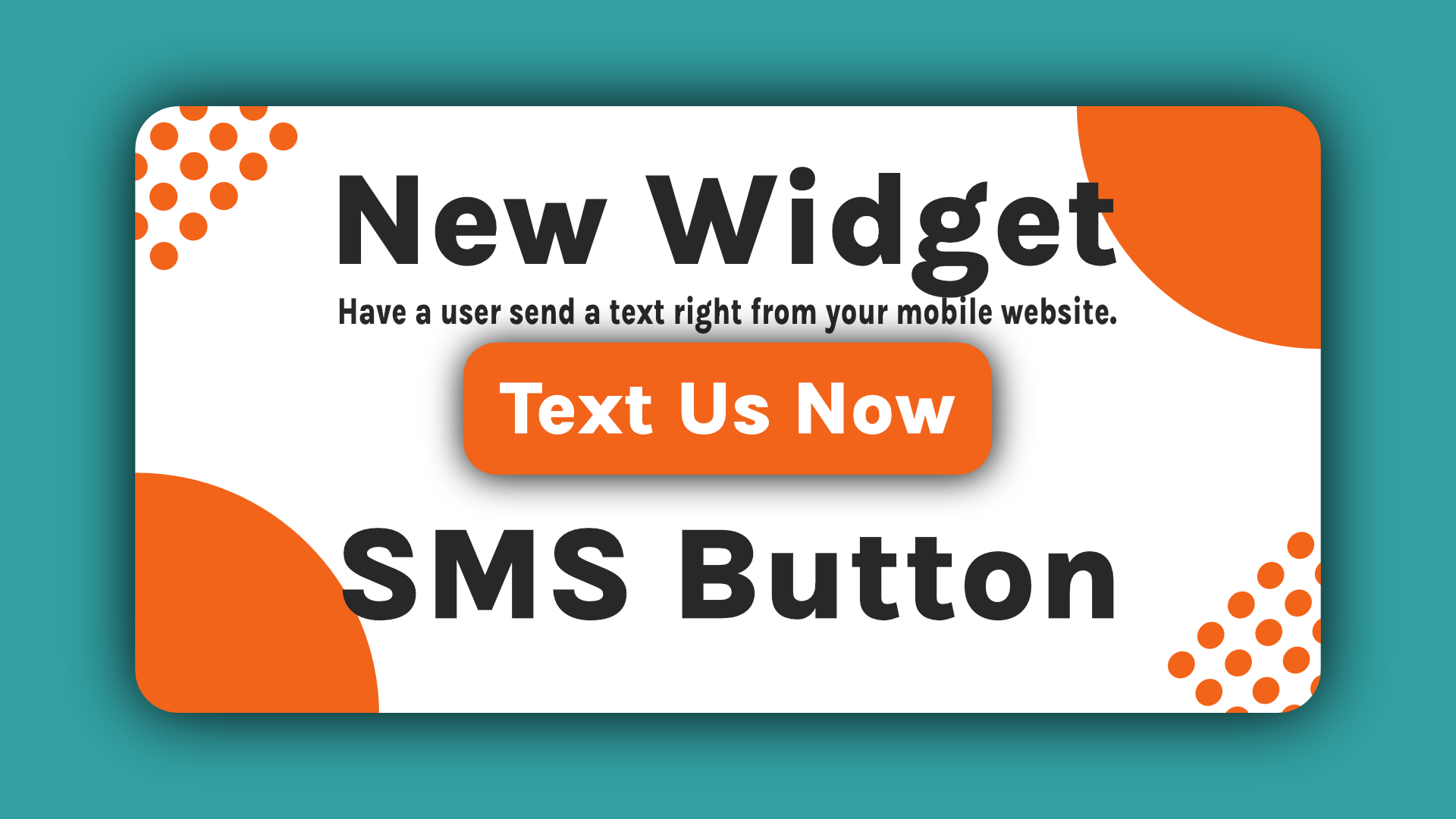 a new widget sms button on a blue background
