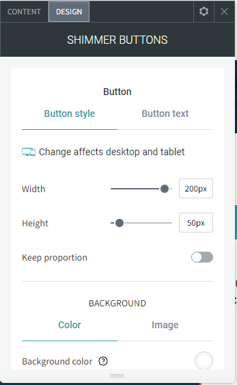 A screenshot of a shimmer buttons page on a computer.