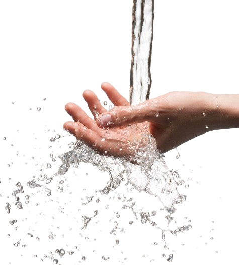 a person is washing their hands under a stream of water