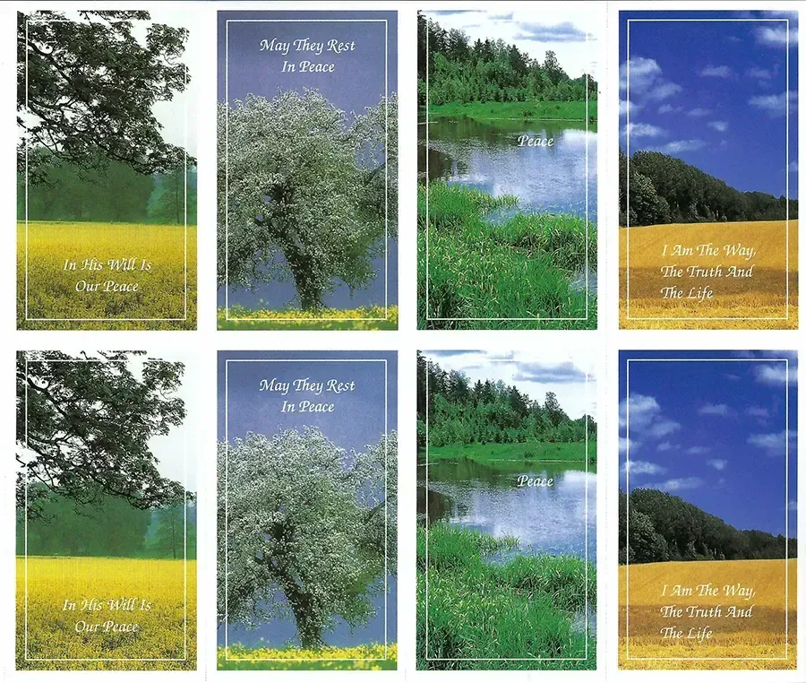 Prayer Cards-- Eight bookmarks with nature scenes and text: