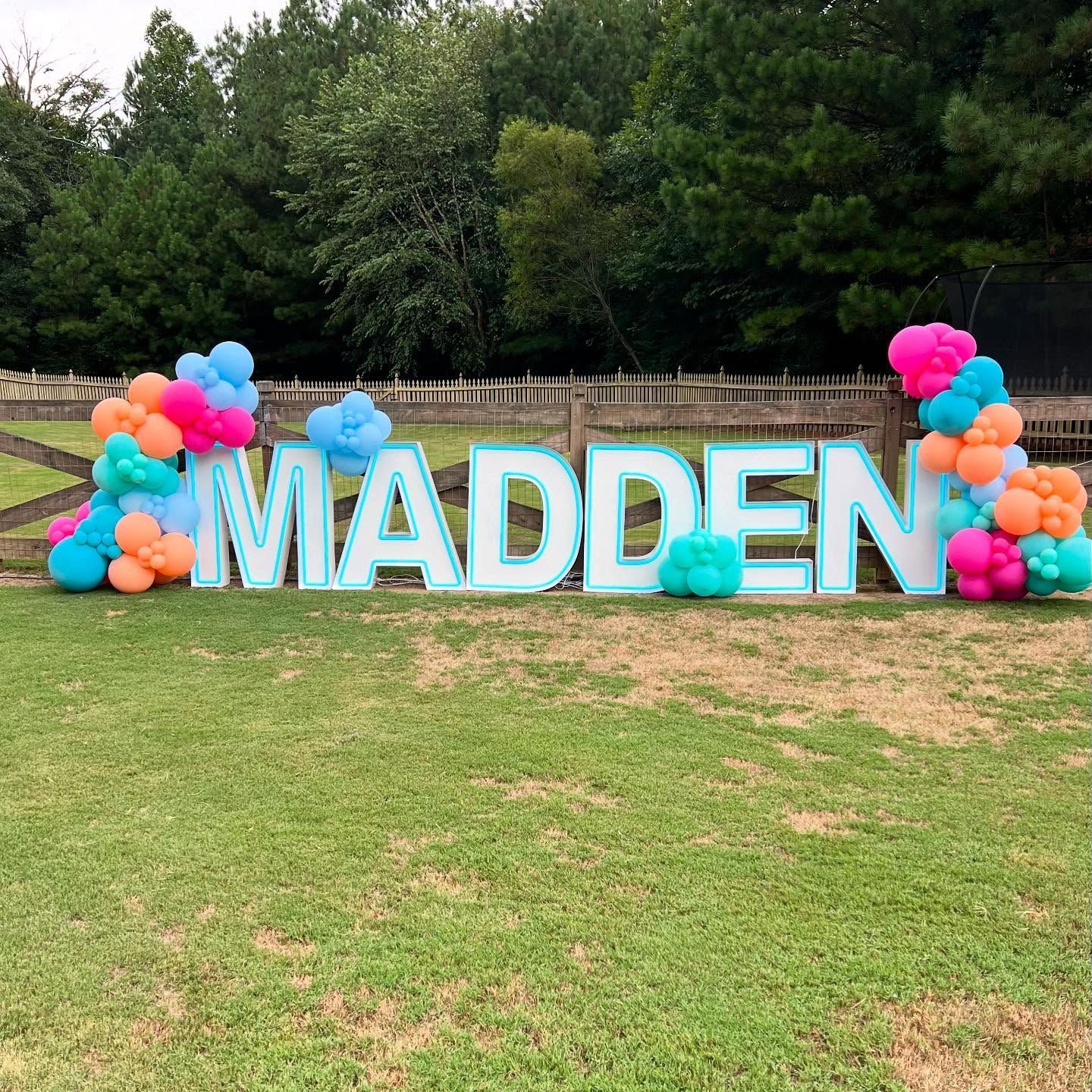 Giant sign spelling 