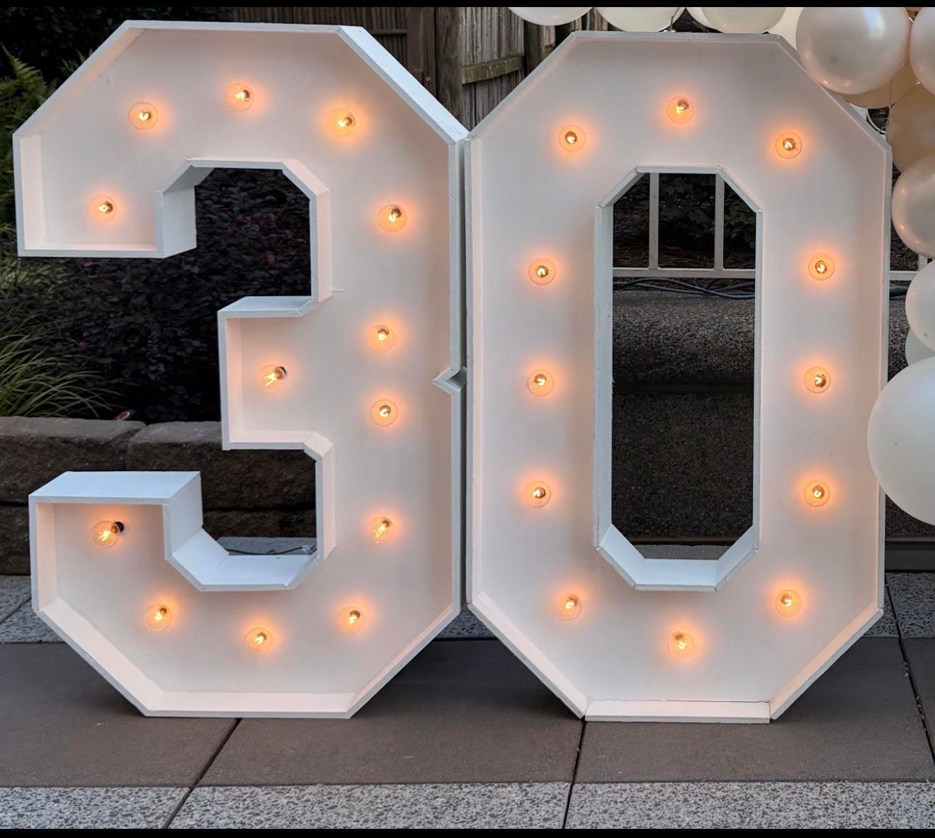 Lit-up, white