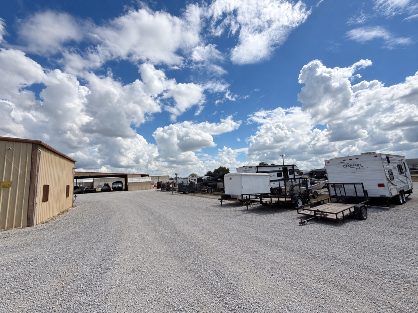Utility trailers and work equipment at Wildman Warehouse