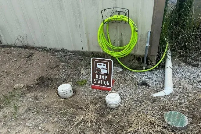 On-site RV grey and black water dump station