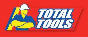 Total Tools logo on red background, with a worker icon and white-blue text