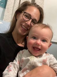 Melissa postpartum mom with child