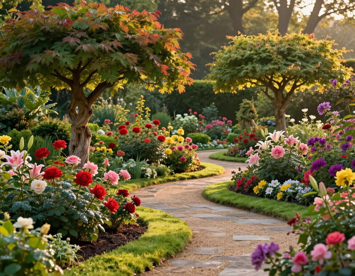 Árboles ornamentales y flores