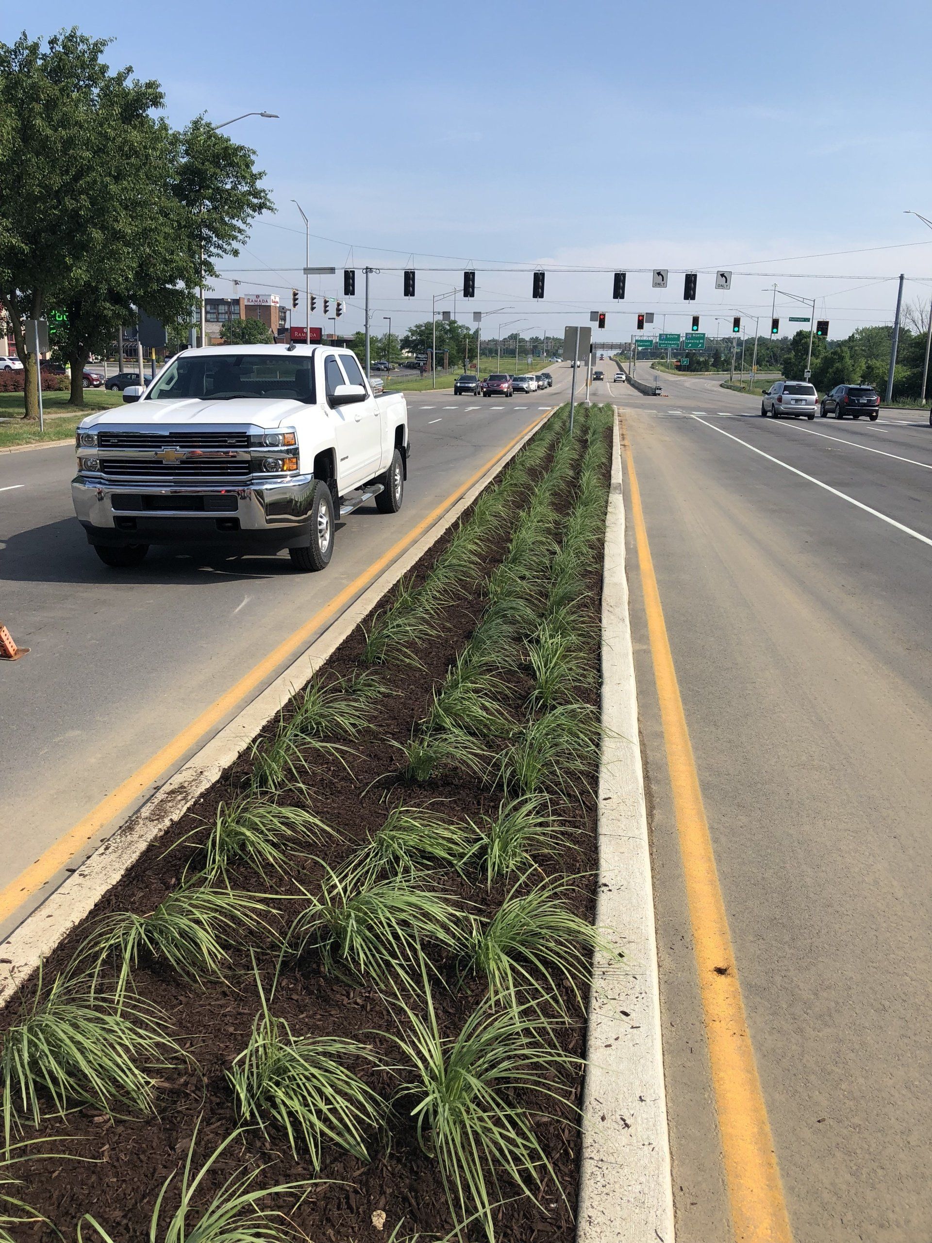 Coldwater Road construction landscaping by Harlow Enterprises Incorporated