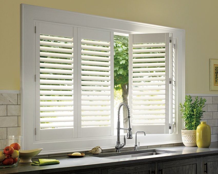 White Shutters on Kitchen Window — Red Door Decor In Dubbo, NSW