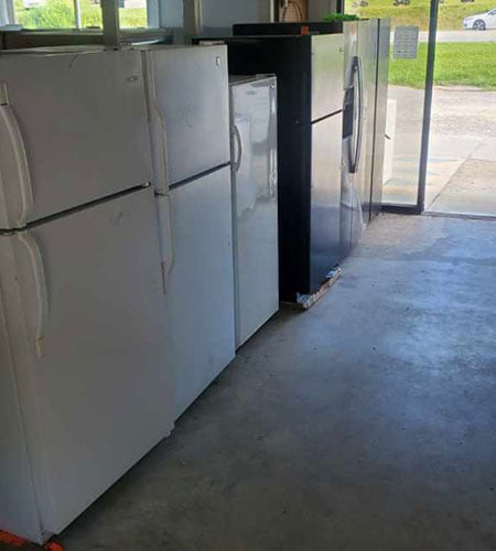 refrigerators in appliance store