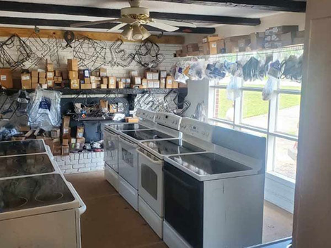 stoves and hardware in appliance store