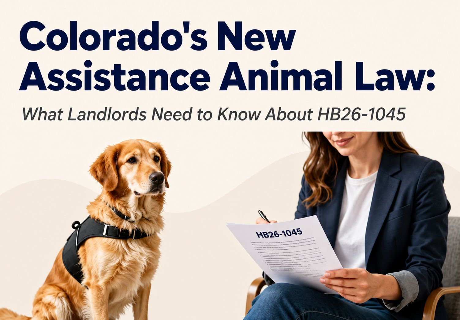 Colorado’s New Assistance Animal Law: HB26-1045 Colorado assistance animal law HB26-1045 information for landlords