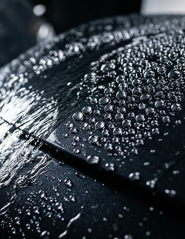water beading showing on a black car that has been ceramic coated