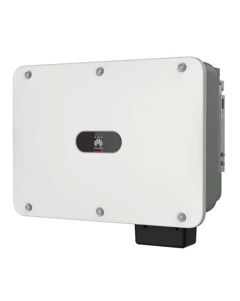 Inversor solar Huawei de color blanco con el logotipo de la empresa.