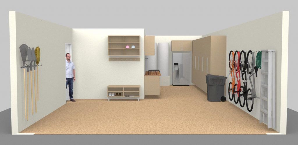 3D Garage Storage System Rendering