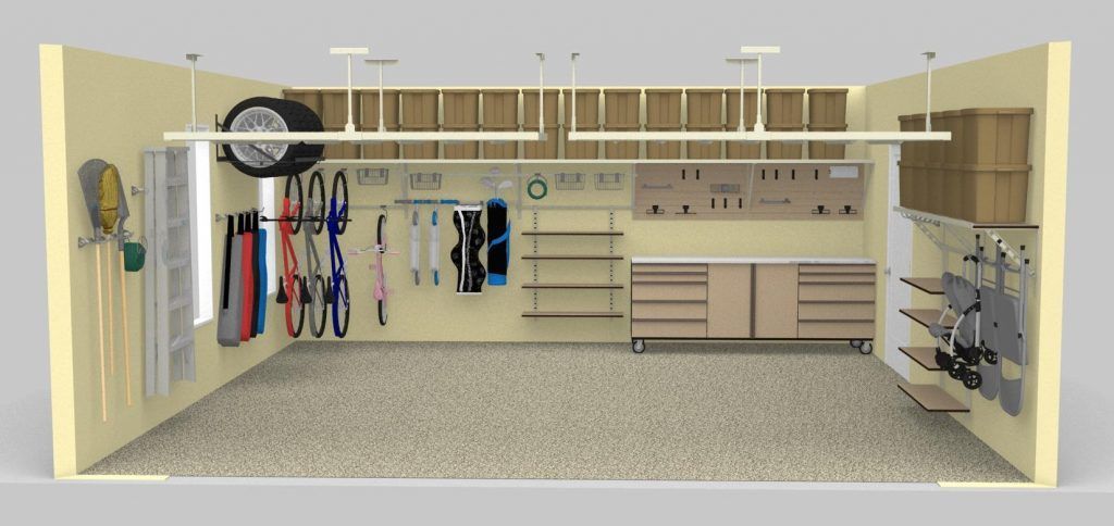 3D Garage Storage System Rendering