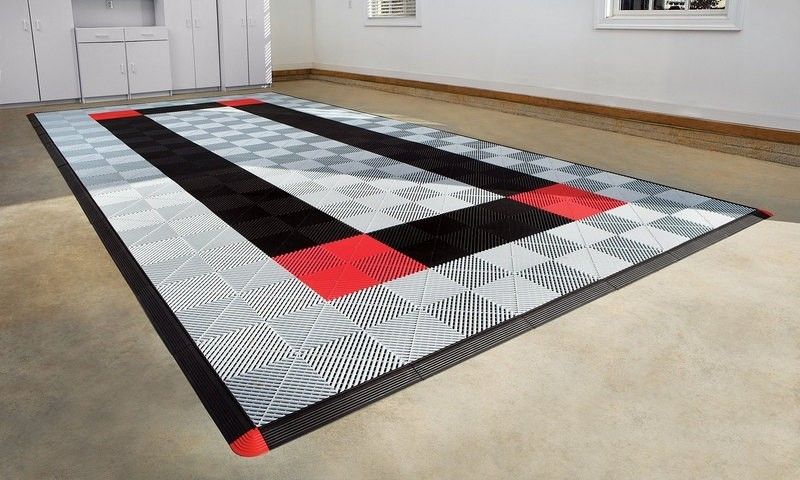 Blue and Gray Garage Floor Tiles