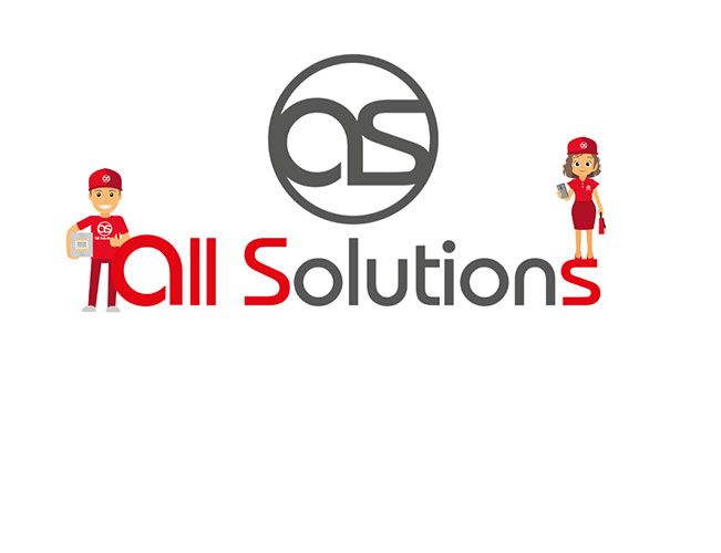 Le logo de tall solutions montre un homme et une femme debout l'un à côté de l'autre.