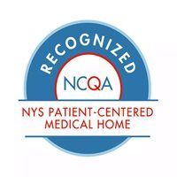 NCQA recognized New York State Patient-Centered Medical Home logo with blue and red text