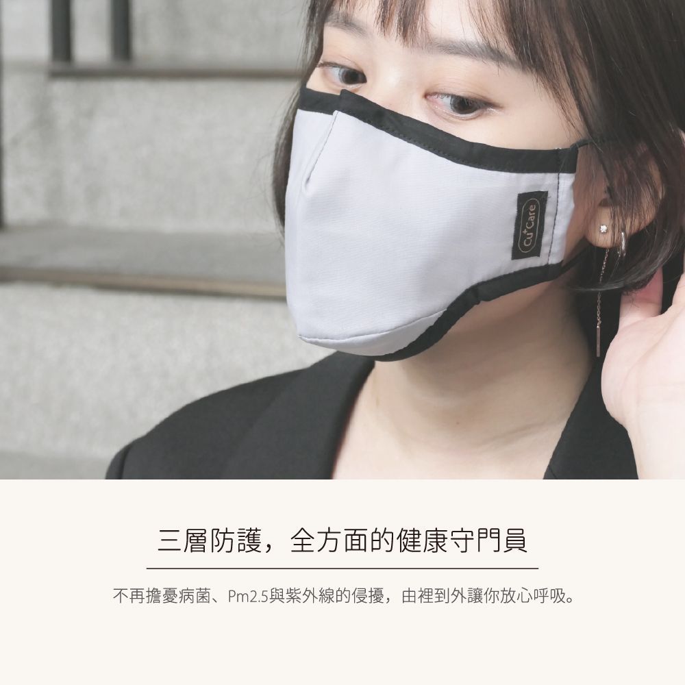 CuCare銅纖機能口罩（抗菌、抗霾、抗PM2.5、抗空汙、抗UV）