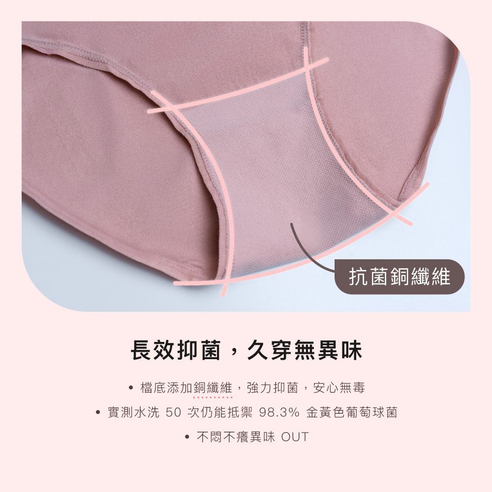 產品廣告中，兩名模特兒穿著白色無縫內衣，廣告文字為中文，背景為米色。