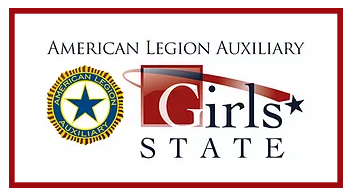 Logo for the American Legion Auxiliary Girls State program, featuring the organization's emblem and stylized text.