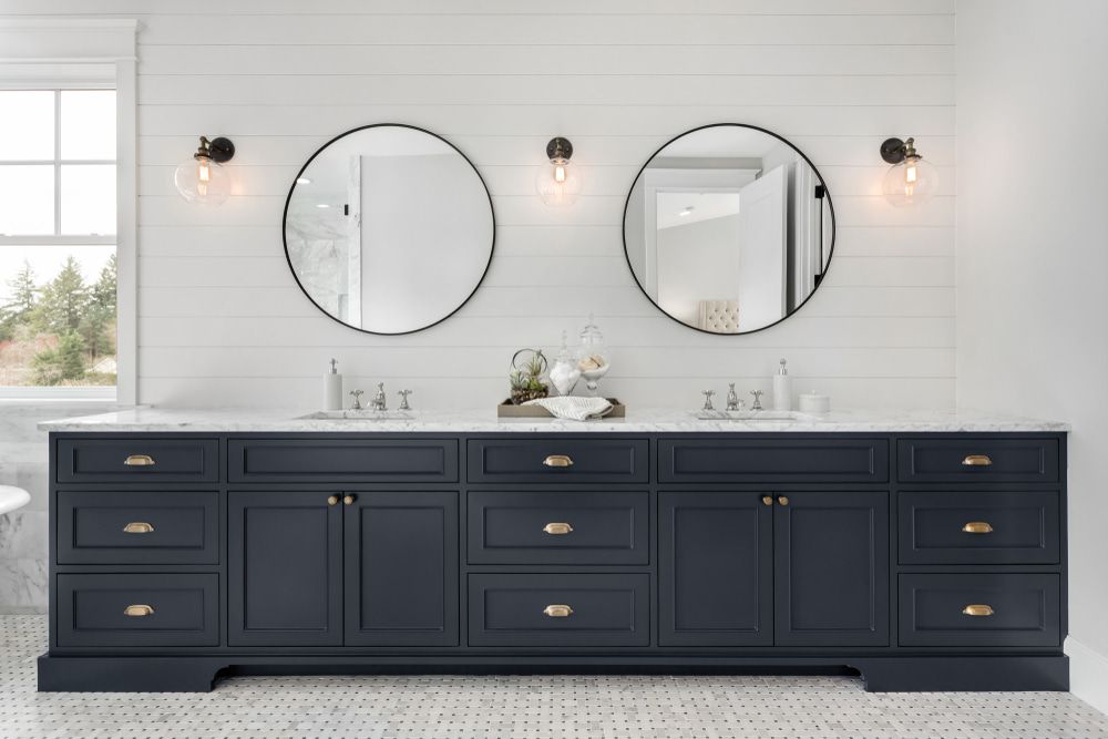 Bathroom With Two Sinks and Two Mirrors — Ken Willis Joinery Pty Ltd In South Grafton, NSW