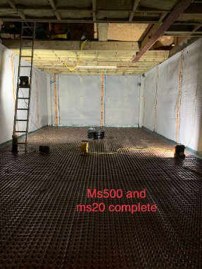 There is a ladder in the middle of the room.