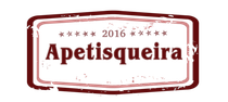 Logotipo com a palavra “Apetisqueira” em bordô sobre fundo branco, emoldurado por um retângulo arredondado bordô e “2016” acima.