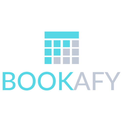 A logo for bookafy with a calculator on it