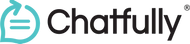A close up of a chatfully logo on a white background.