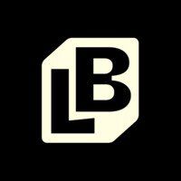 The letter b is in a square on a black background.
