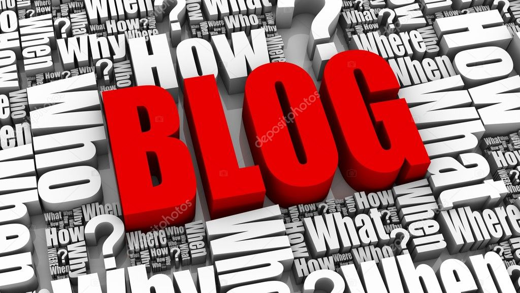 The word blog is surrounded by other words