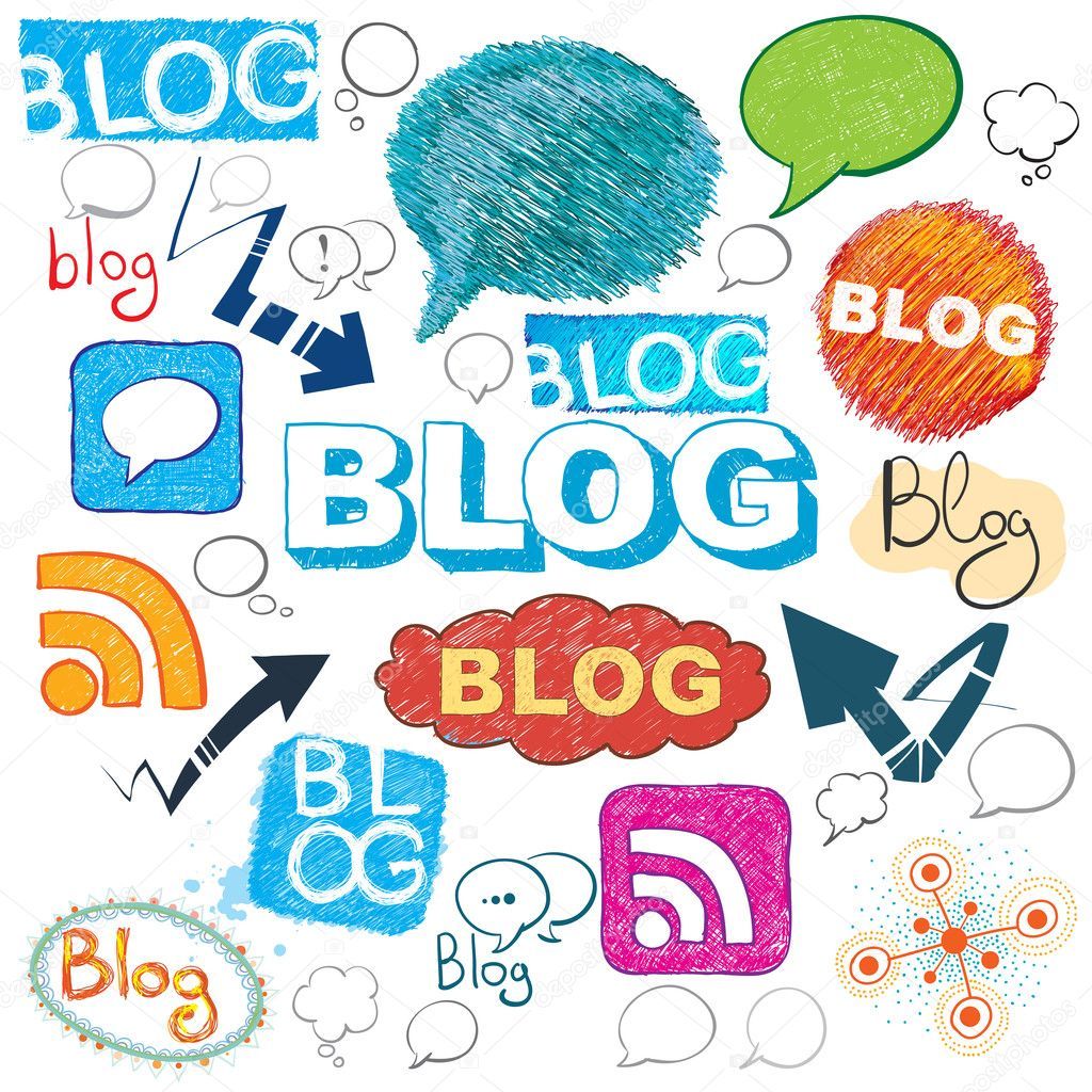 A bunch of bubbles with the word blog on them