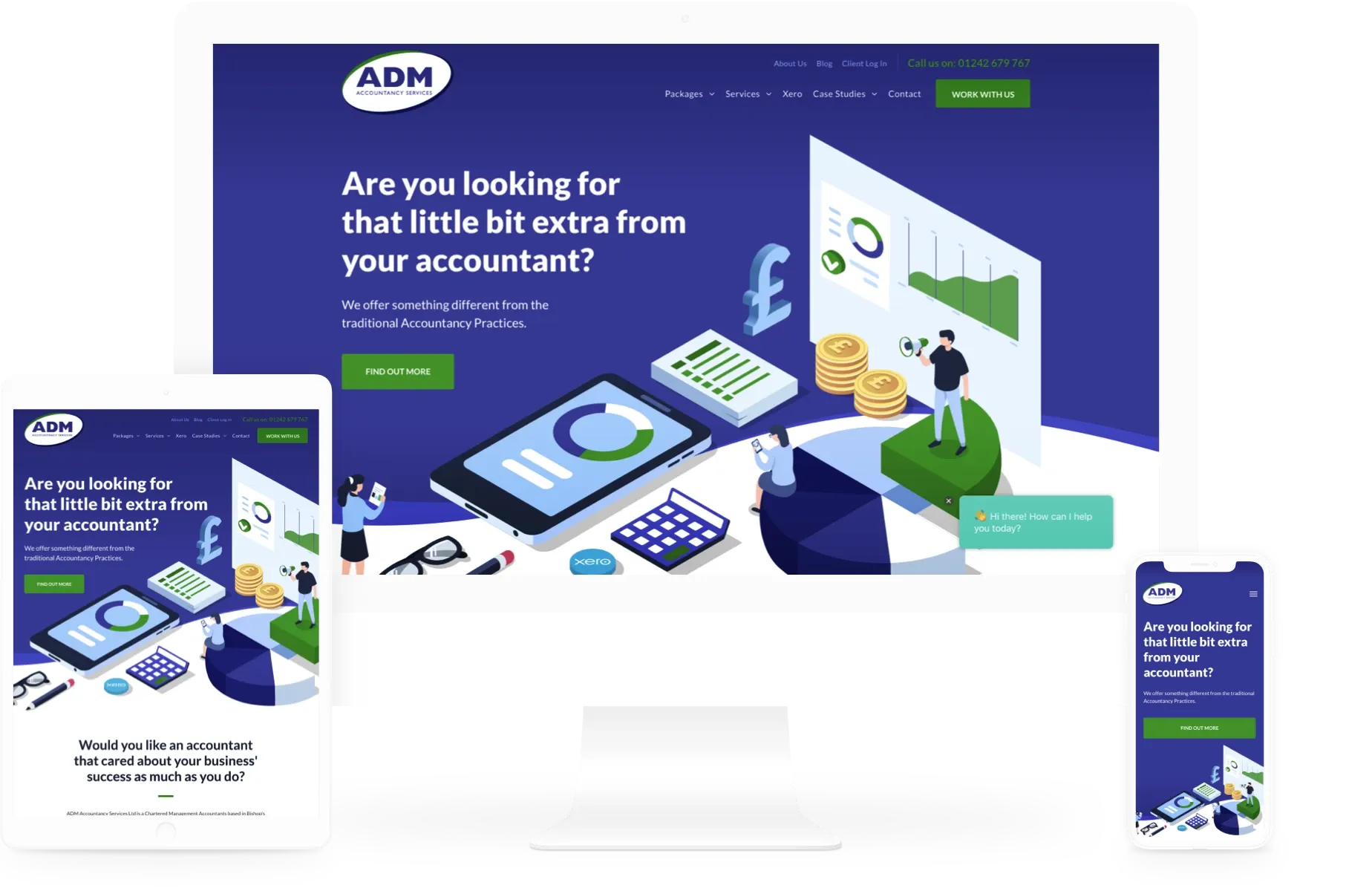 ADM Accountancy Portfolio Page.  Web Design by Cotswold Web Cheltenham