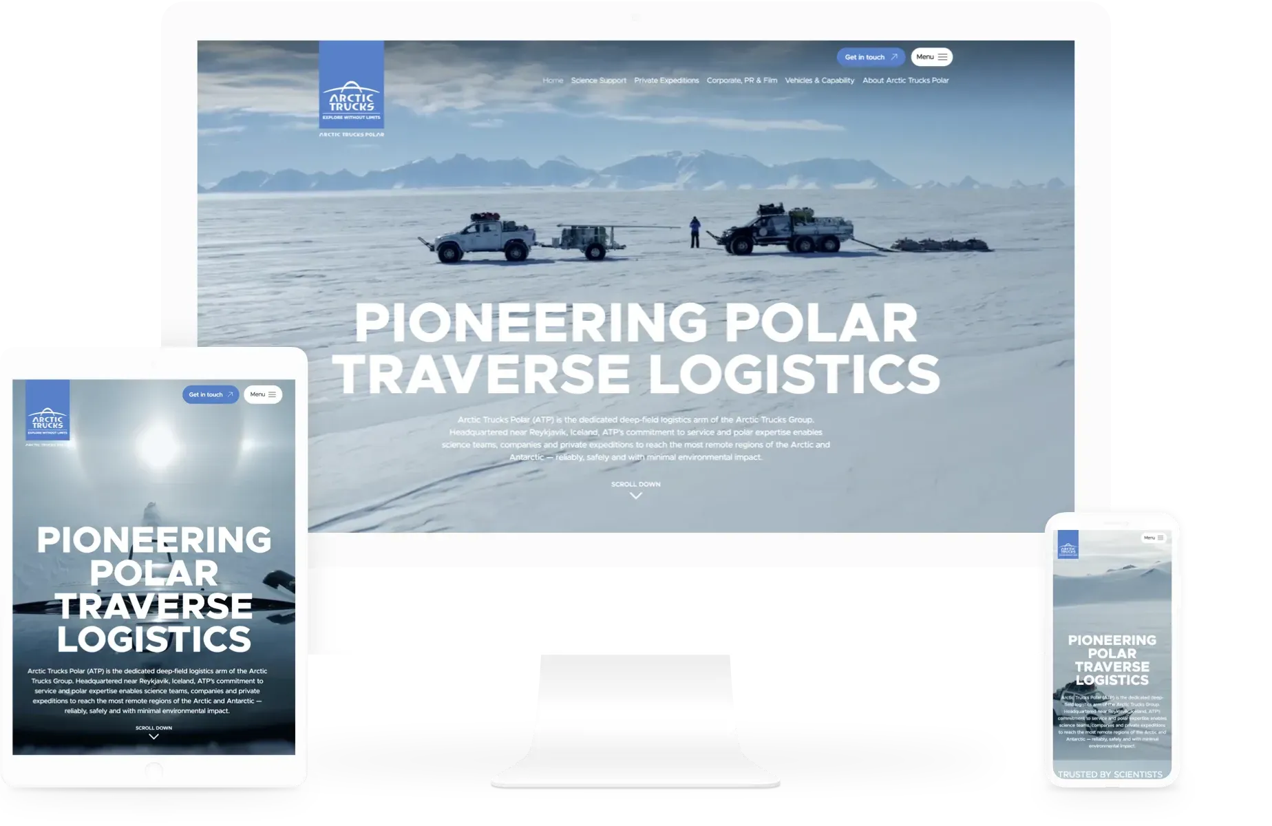 Arctic Trucks Polar portfolio page. Web Design by Cotswold Web Cheltenham