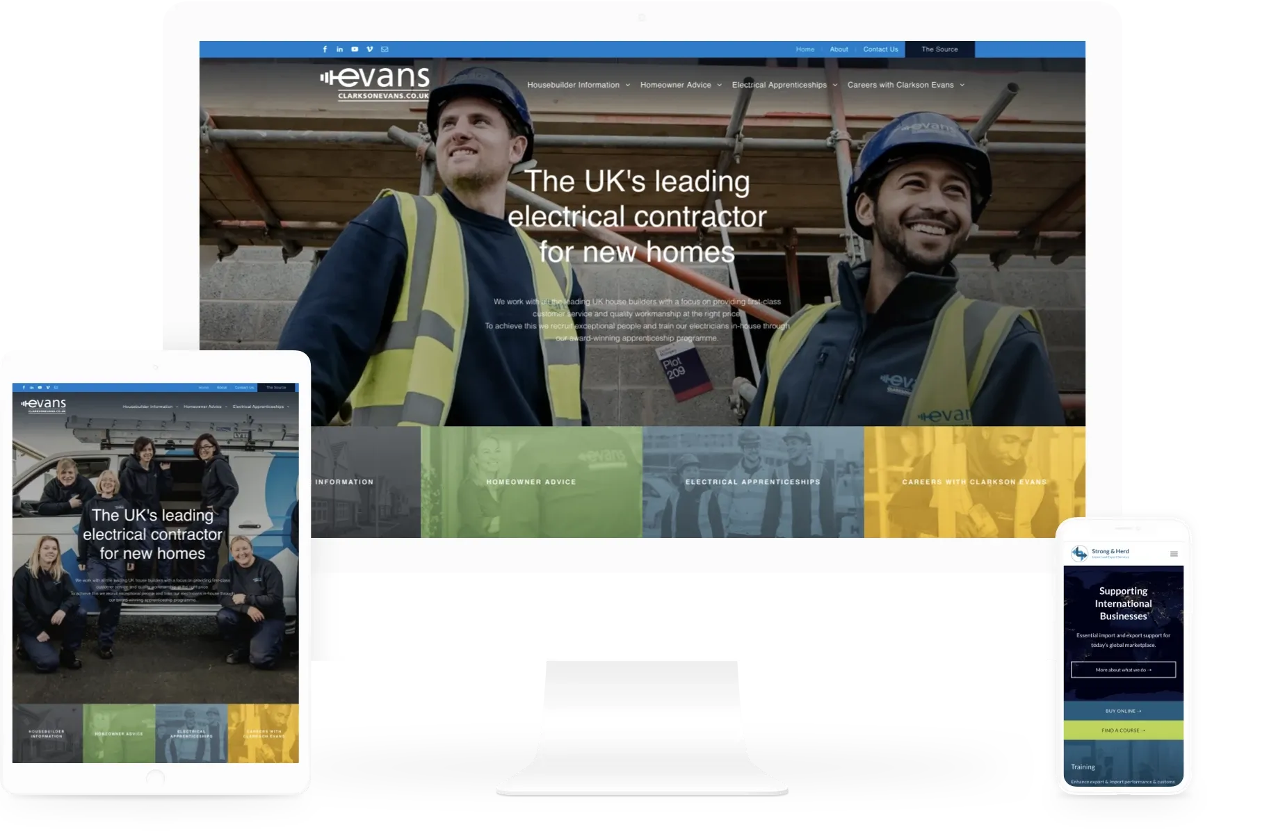 Clarkson Evans Portfolio page. Web Design by Cotswold Web Cheltenham