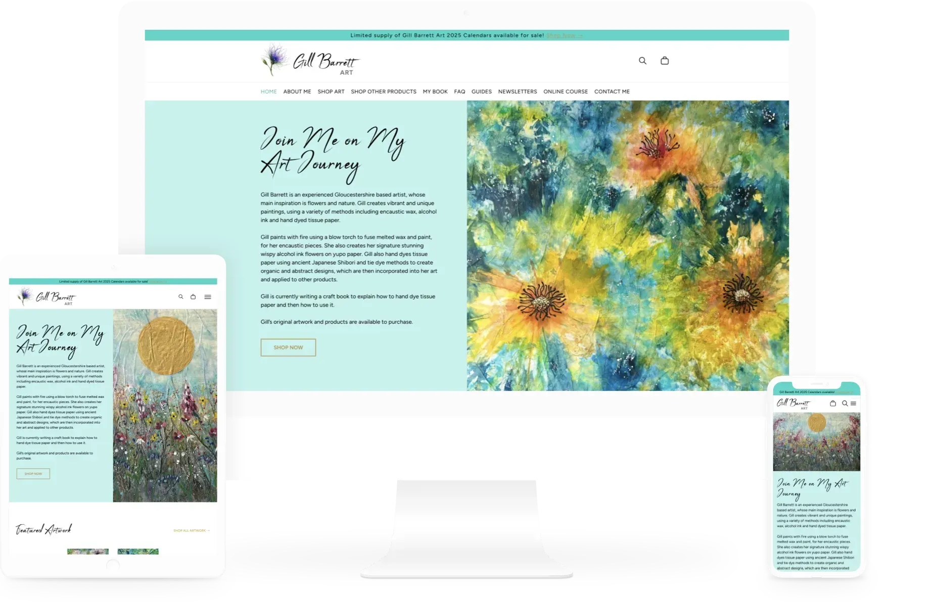 Gill Barrett Art Portfolio page. Web Design by Cotswold Web Cheltenham