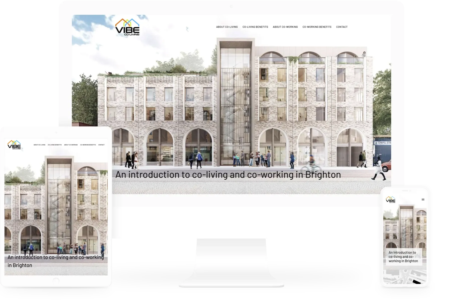A computer screen with a picture of a building on it